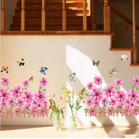 Flower Decal For Baseboard Decor Sticker Wall Border
